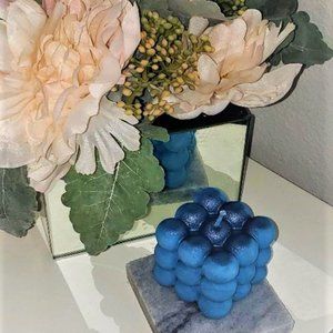 Blue bubble candle